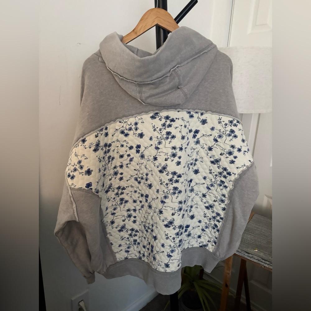 NWT FREE PEOPLE WE THE FREE Get Ditsy Hoodie | Buttercream Combo MSRP $198 - Picture 10 of 10